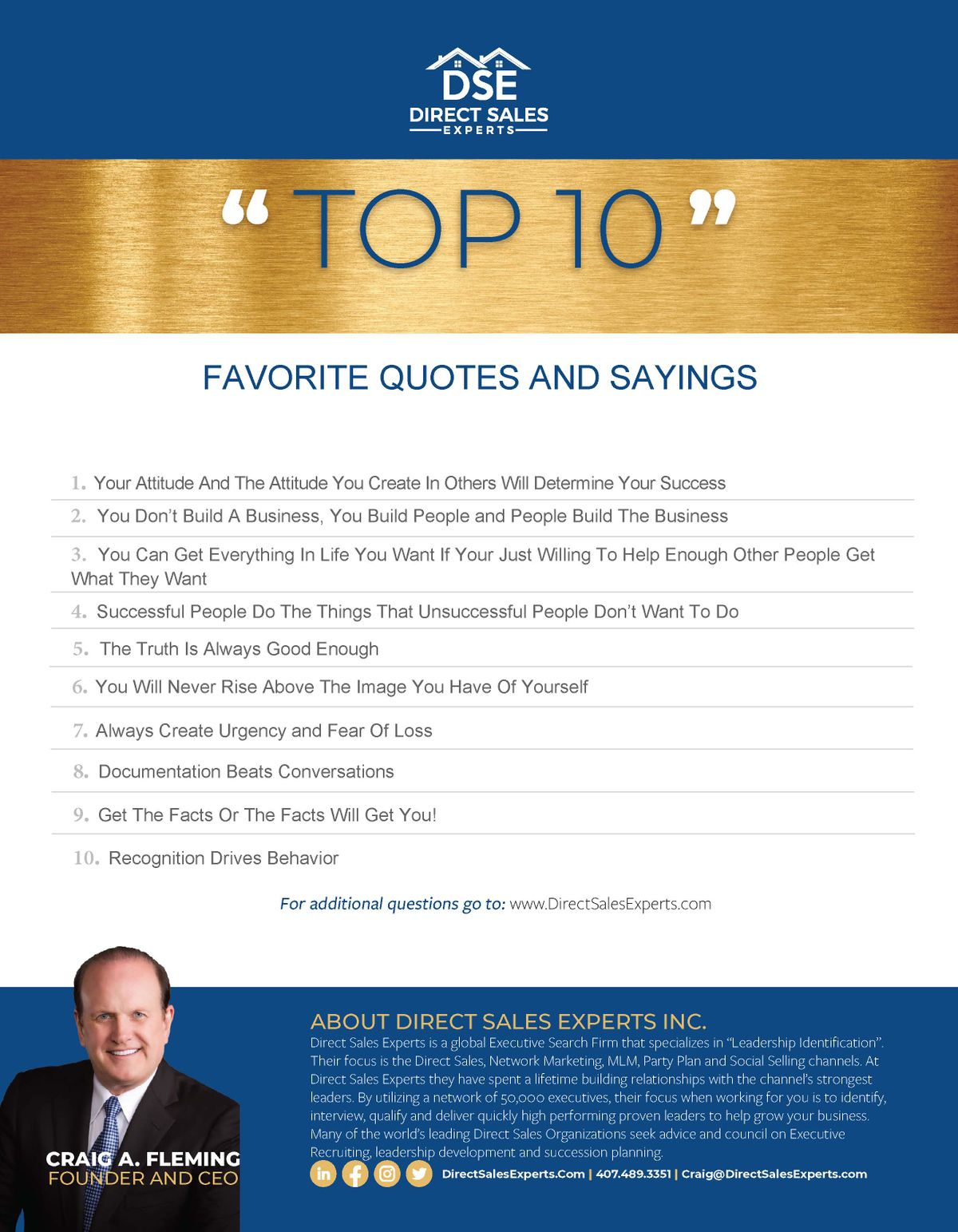 Top 10 Favorite Quotes And Sayings Direct Sales Experts